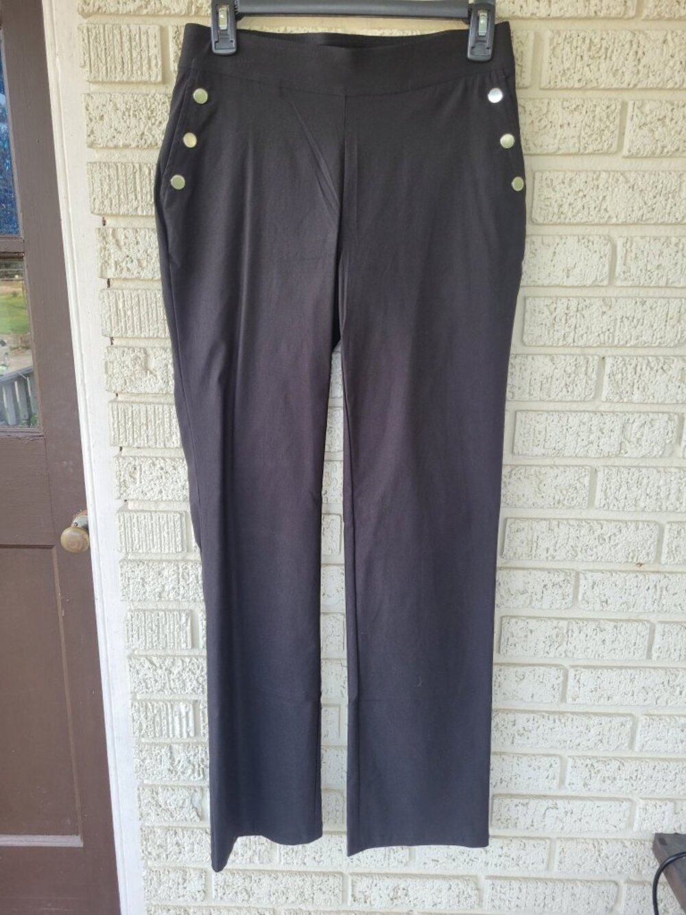 Chloe + Jasmine Black Dress Pants Size S Button Detail